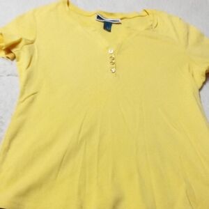 Karen Scott Bright Yellow Cotton Top